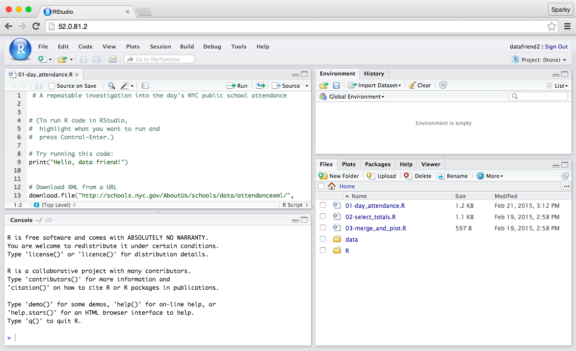 RStudio in a browser